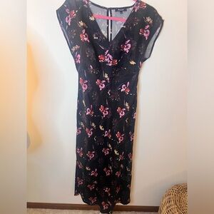 Madewell Wide V-Neck Midi Dress